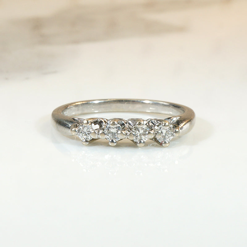 Glittering 1970s Diamond & White Gold Band