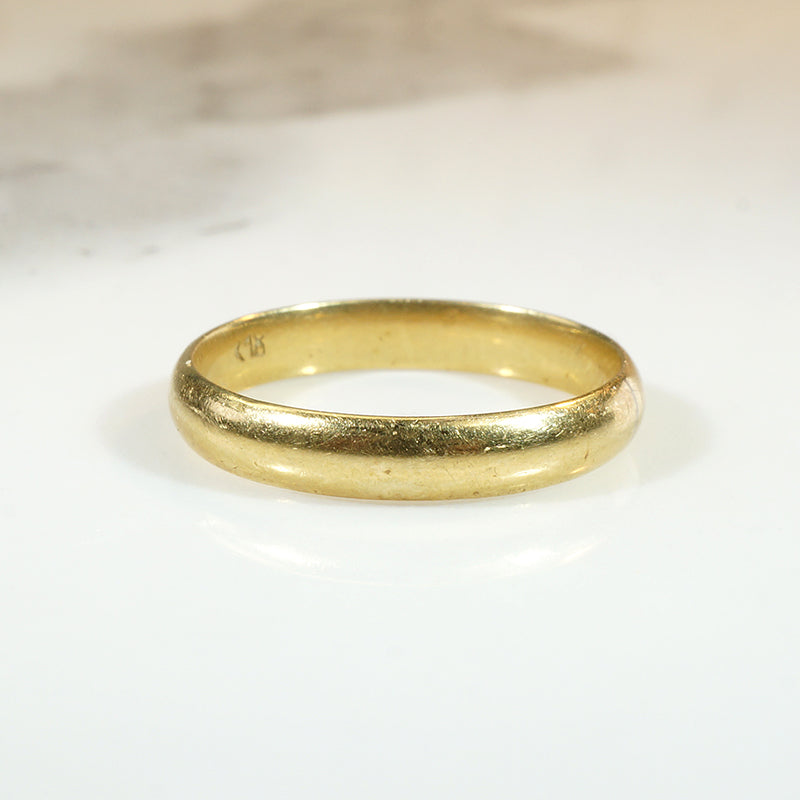 Classic Edwardian 18k Gold Half Round Band
