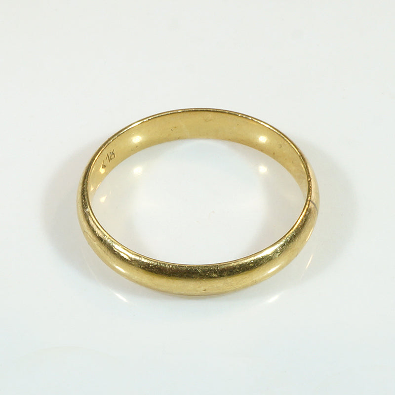 Classic Edwardian 18k Gold Half Round Band