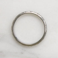 Lovely Engraved 18k White Gold Floral Band