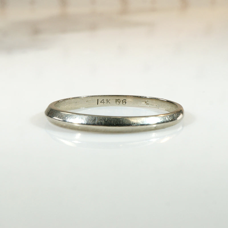 Pretty Little Slip of a 14k White Gold Band