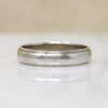 Handsome Size 10.5 White Gold Band with Stepped Edge