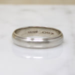 Handsome Size 10.5 White Gold Band with Stepped Edge