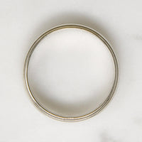 Handsome Size 10.5 White Gold Band with Stepped Edge