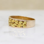 Luxurious Mid Century Gold Nugget Band