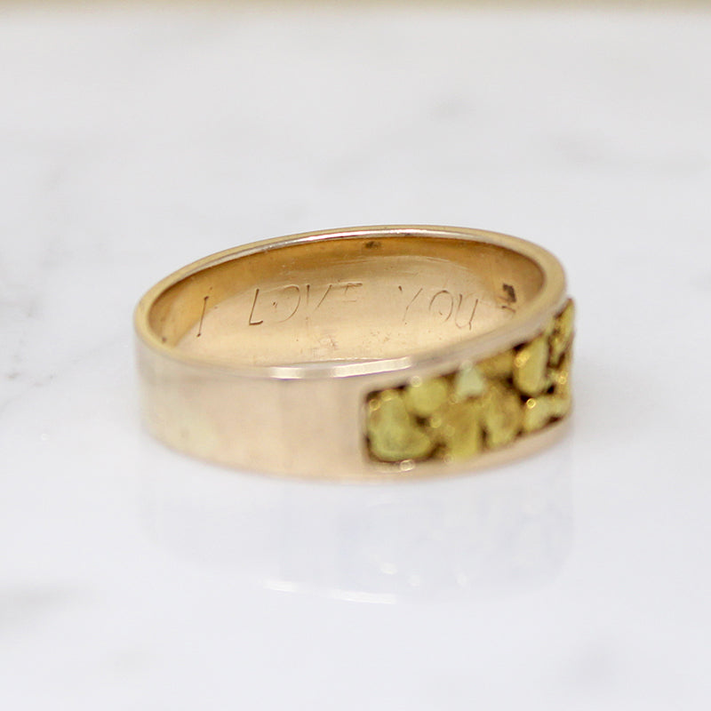 Luxurious Mid Century Gold Nugget Band