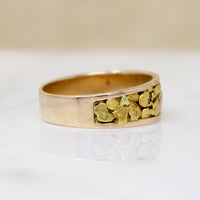Luxurious Mid Century Gold Nugget Band