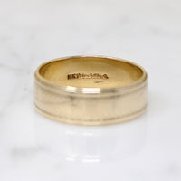 Wide Engraved Gold Wed-Lock Band Size 10.25