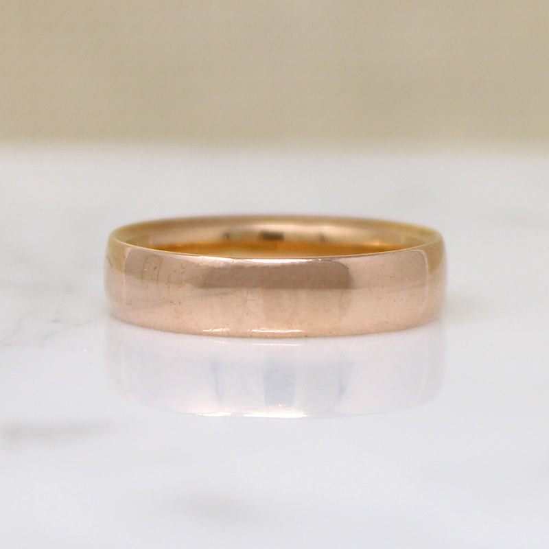 Rosy 18k Gold Edwardian Wedding Band