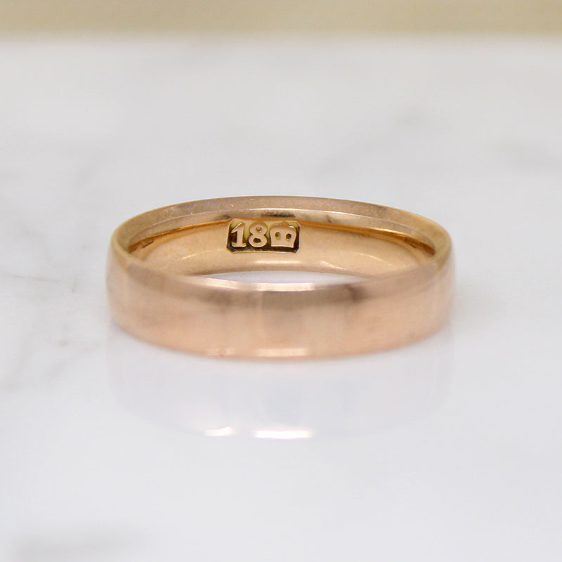 Rosy 18k Gold Edwardian Wedding Band