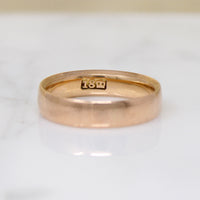 Rosy 18k Gold Edwardian Wedding Band