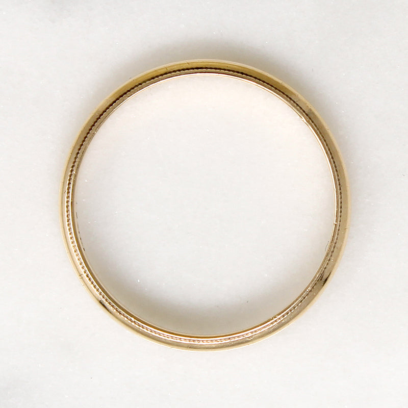 Slender Size 9 Gold Wedding Band with Milgrain