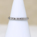 Petite Diamond & Engraved Platinum Forget-Me-Not Band