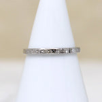 Petite Diamond & Engraved Platinum Forget-Me-Not Band