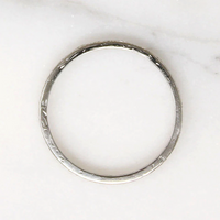 Petite Diamond & Engraved Platinum Forget-Me-Not Band