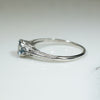 Filigree Flowers Platinum Aquamarine Ring