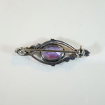 Feathered Amethyst & Sterling Silver Brooch