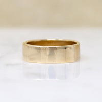 Long Facets Vintage 14k Gold Size 8 Wedding Band 