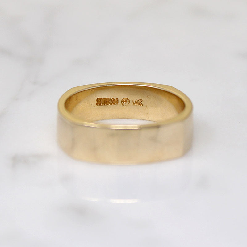Long Facets Vintage 14k Gold Size 8 Wedding Band 