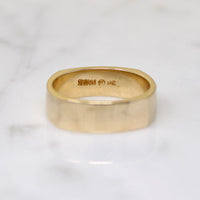 Long Facets Vintage 14k Gold Size 8 Wedding Band 