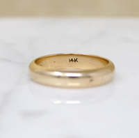 Half Round 4mm Vintage Gold Band Size 8.75