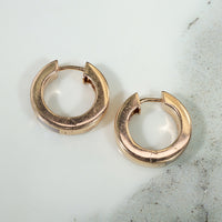 Gold Huggies with Mother of Pearl Inlay