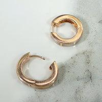 Gold Huggies with Mother of Pearl Inlay