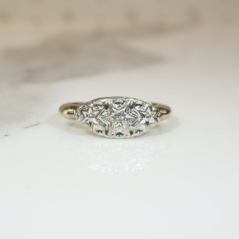 Triple Star 1940s Diamond Ring