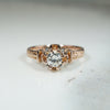 Old Mine Cut Diamond & Engraved Gold Belcher Ring