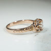 Old Mine Cut Diamond & Engraved Gold Belcher Ring