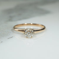 Victorian .44ct Old Mine Cut Diamond in Gold Solitaire Ring