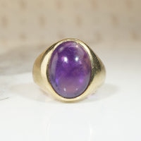 Heavy Gold & Amethyst Signet Ring