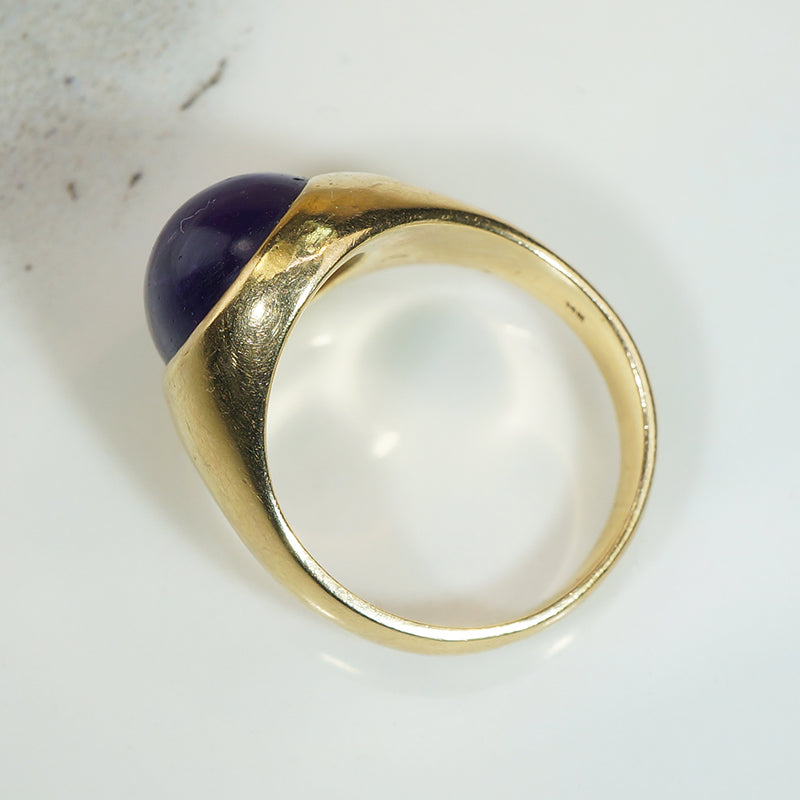 Heavy Gold & Amethyst Signet Ring