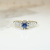 Sapphire and Diamond 1940's Engagement Ring