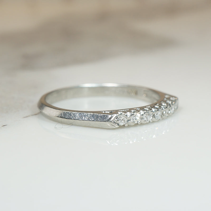 Beautiful Vintage Birks Platinum & Diamond Band