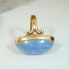 Luminous Blue Agate Antique Gold Ring