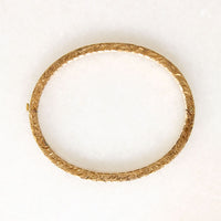 Elaborately Hand Engraved Gold Bangle Bracelet