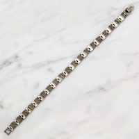 Art Deco Style Marasite & Silver Line Bracelet