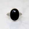 Handsome Onyx & Sterling Ring Signed De Chelly