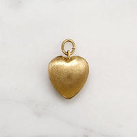 Star-Set Diamond in Florentine Finished Gold Heart Charm
