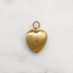 Star-Set Diamond in Florentine Finished Gold Heart Charm