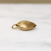Star-Set Diamond in Florentine Finished Gold Heart Charm