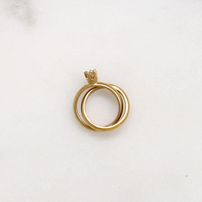 Linked Gold & Diamond Wedding Set Charm