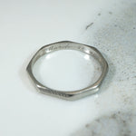 Faceted Platinum Band with Engraved Texture