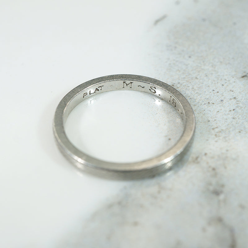 Elegant Engraved Platinum Band