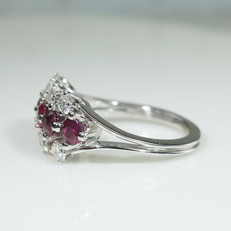 Rubies & Diamonds in 18k White Gold Band