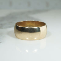 Wide 14k Gold Shallow Half Round Band Size 7.5