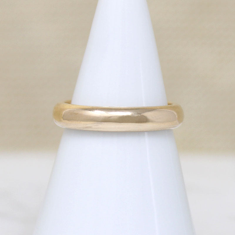 Deep Half Round 14k Gold Band Signed "Romany"