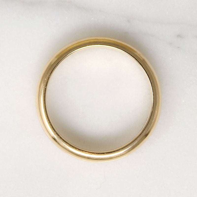 Deep Half Round 14k Gold Band Signed "Romany"