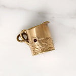 Wee Engraved Gold & Garnet Pitcher Charm